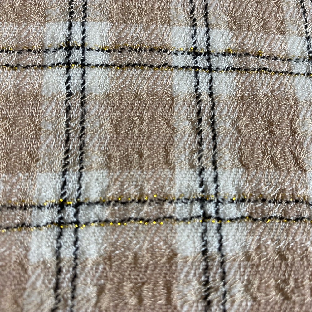 ✨NWT✨ Felina Women’s Beige Plaid V-Neck Blouse - Picture 7 of 7